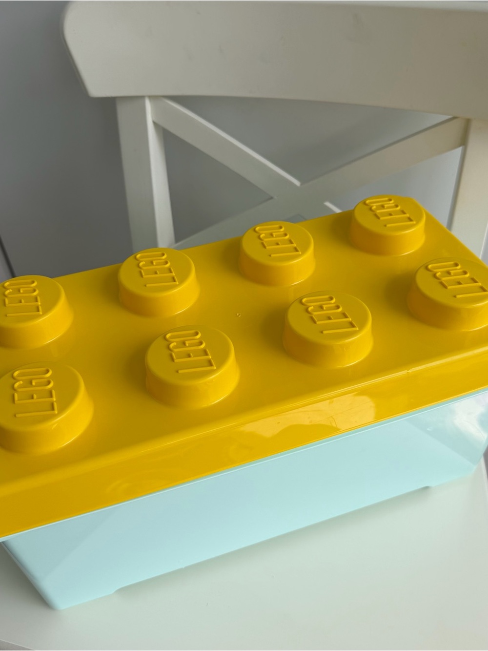 LEGO 8 Stud Storage Brick Large Yellow Blue Toy Organizer Box